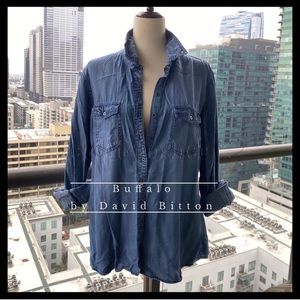 Vintage Buffalo David Bitton Denim blue button down shirt - L